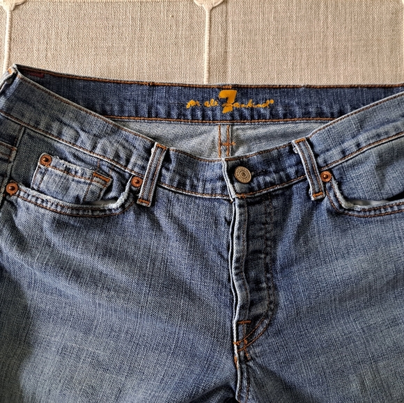 7 For All Mankind Blue Boot Cut Jeans - Picture 7 of 10